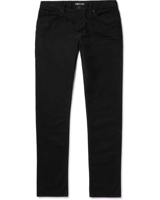 Tom Ford Slim-Fit Garment-Dyed Stretch-Cotton Moleskin Trousers