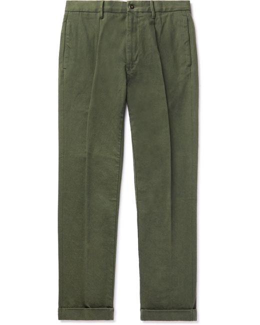 Incotex Slim-Fit Tapered Garment-Dyed Cotton-Blend Twill Trousers
