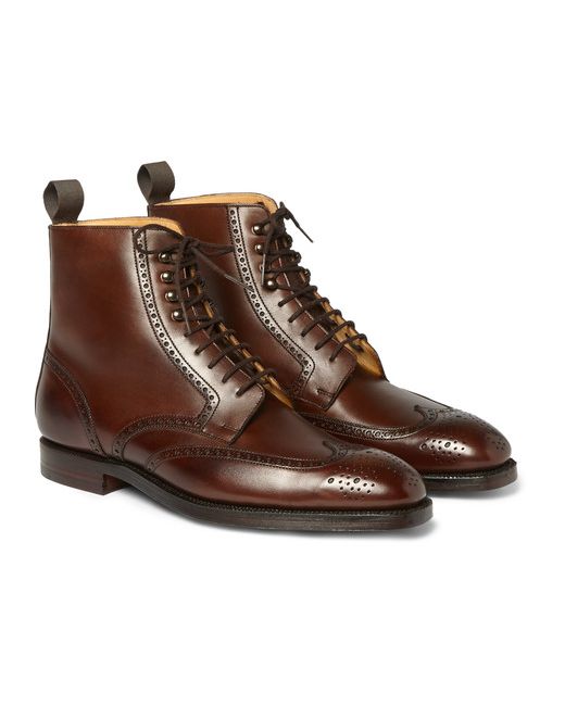 George Cleverley Bryan Leather Brogue Boots