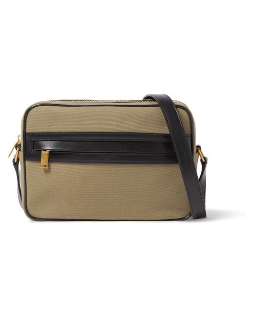 Saint Laurent Camp Leather-Trimmed ECONYL Messenger Bag one