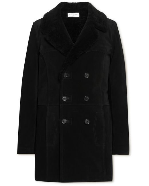Saint Laurent Double-Breasted Shearling Coat