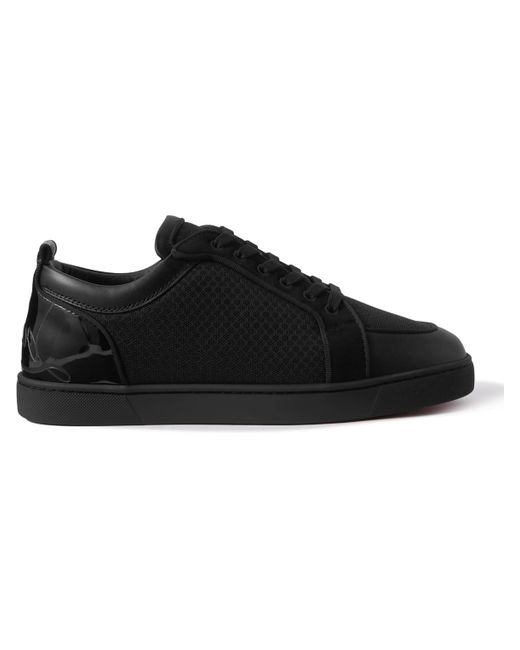 Christian Louboutin Suede-Trimmed Leather and Mesh Sneakers