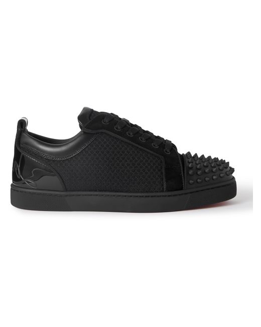Christian Louboutin Fun Louis Junior Studded Mesh and Leather Sneakers