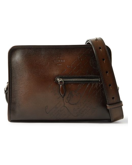 Berluti Scritto Venezia Textured-Leather Messenger Bag