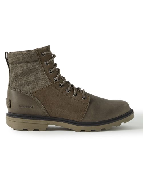 Sorel Carson Six Canvas Leather and Suede Boots