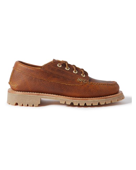 Yuketen Angler Textured-Leather Boat Shoes