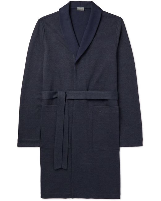 Hanro Reversible Cotton-Blend Jacquard Robe