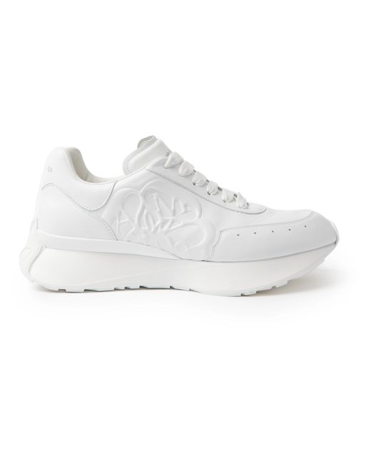 Alexander McQueen Exaggerated-Sole Logo-Embossed Leather Sneakers