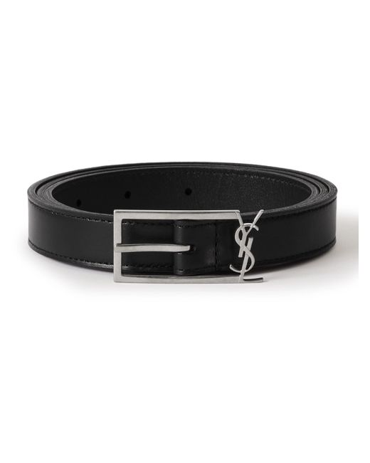 Saint Laurent 2cm Logo-Embellished Leather Belt