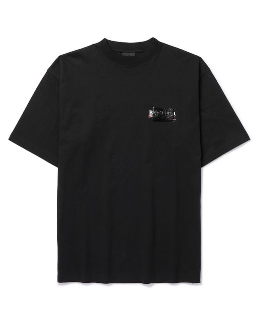 Balenciaga Gaffer Oversized Logo-Embroidered Appliquéd Cotton-Jersey T-Shirt