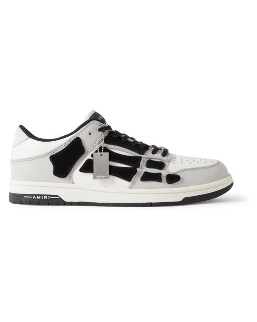 Amiri Skel-Top Colour-Block Leather and Suede Sneakers