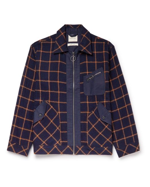 Nicholas Daley Canvas-Trimmed Checked Wool Shirt Jacket