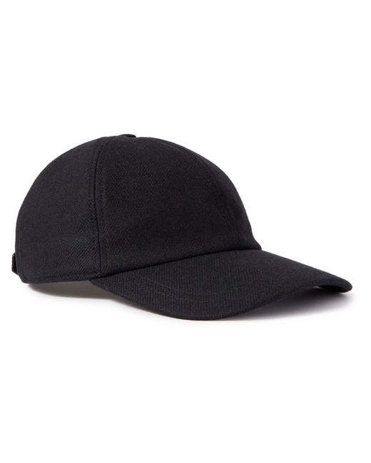 Brioni Leather-Trimmed Wool and Cashmere-Blend Baseball Cap