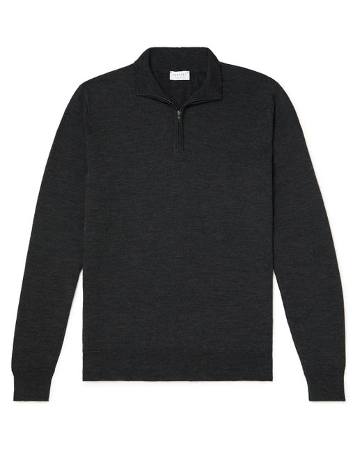 Sunspel Cotton-Jersey Half-Zip Sweatshirt