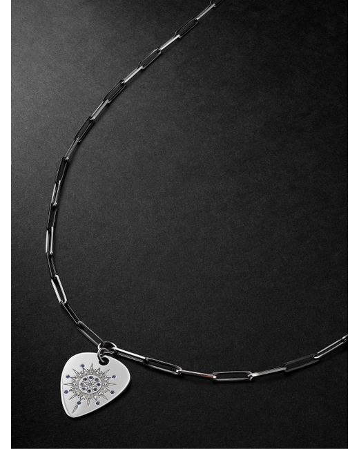 Jenny Dee Jewelry Psychedelia Strength Mandalic 18-Karat Gold Sapphire and Diamond Pendant Necklace