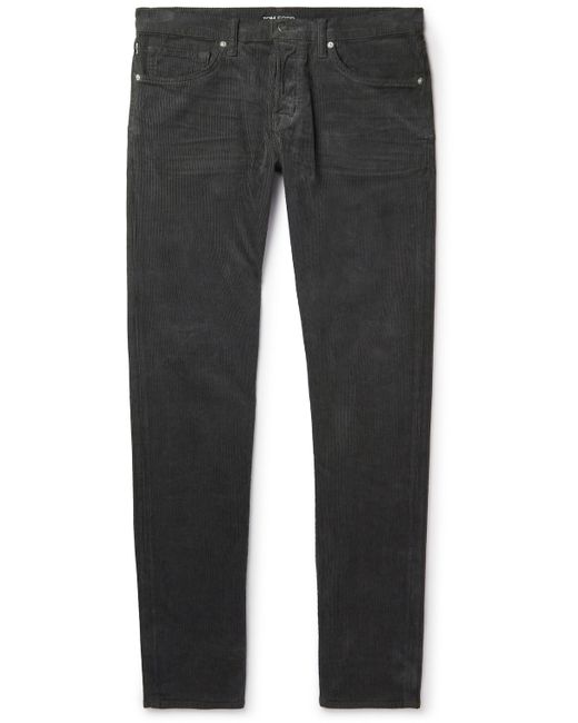 Tom Ford Straight-Leg Garment-Dyed Stretch-Cotton Corduroy Trousers