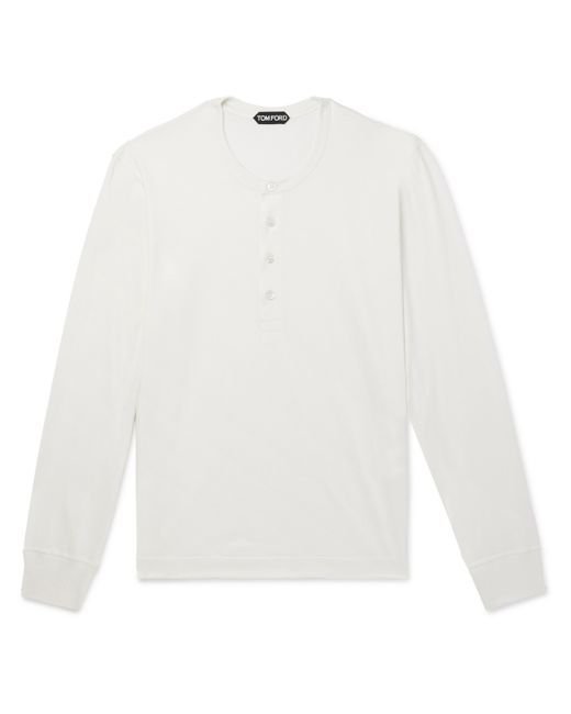 Tom Ford Silk and Cotton-Blend Jersey Henley T-Shirt