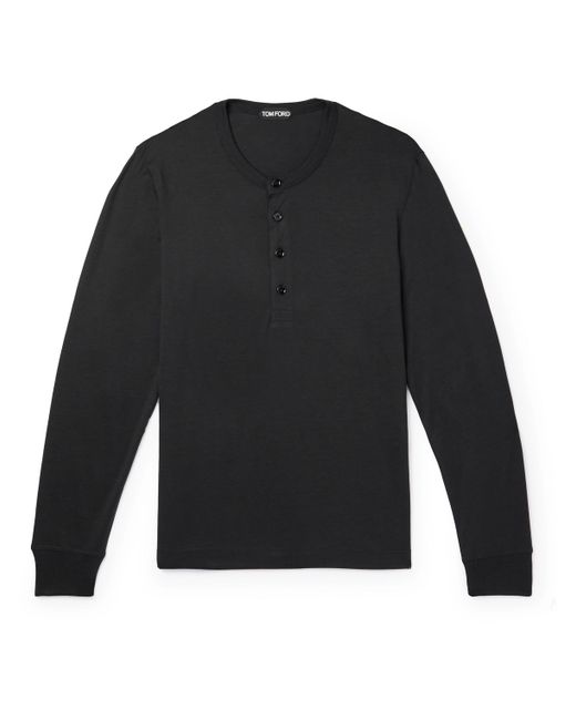 Tom Ford Silk and Cotton-Blend Henley T-Shirt