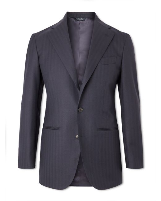 Saman Amel Herringbone Wool Suit Jacket