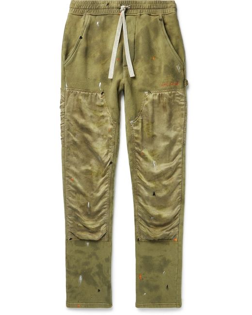Lost Daze Slim-Fit Paint-Splattered Cotton-Jersey and Twill Sweatpants