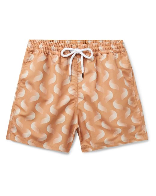 Frescobol Carioca Straight-Leg Mid-Length Printed Swim Shorts