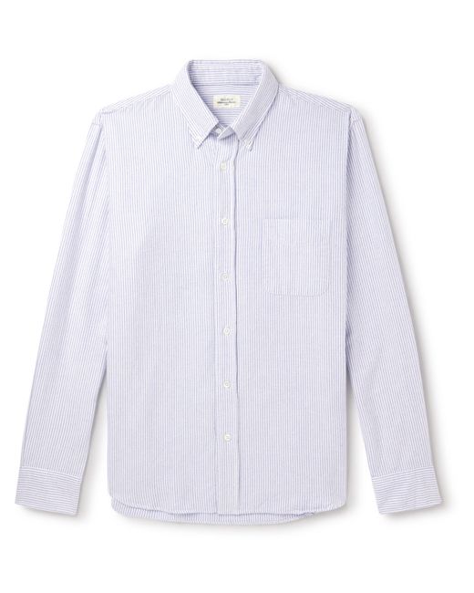 Hartford Striped Button-Down Collar Cotton Oxford Shirt
