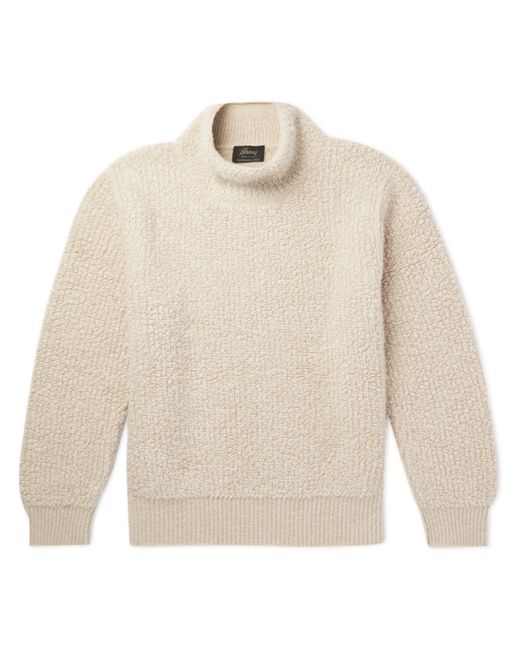 Brioni Cashmere and Silk-Blend Bouclé Mock-Neck Sweater