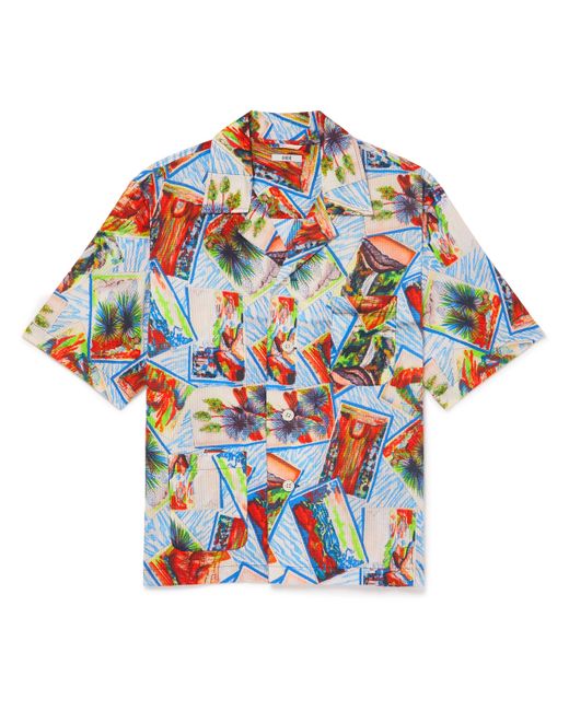 Bode Camp-Collar Printed Cotton-Seersucker Shirt