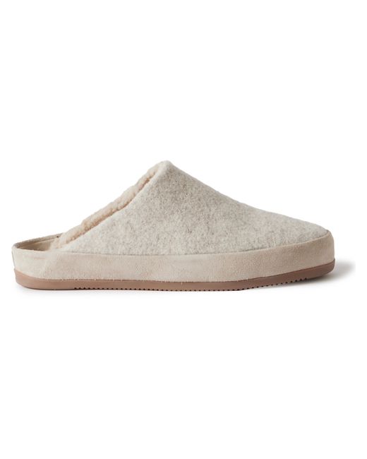 Mulo Suede-Trimmed Shearling-Lined Recycled Wool Slippers