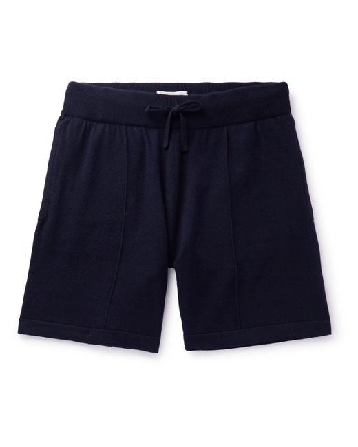 Mr P. Mr P. Straight-Leg Pintucked Wool and Cashmere-Blend Drawstring Shorts