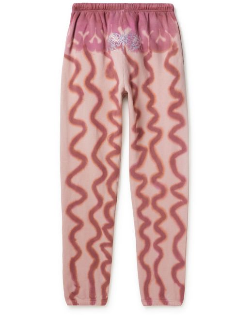 Collina Strada Tapered Crystal-Embellished Tie-Dyed Cotton-Jersey Sweatpants