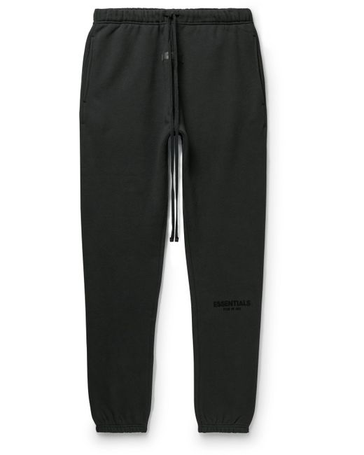 Fear of God ESSENTIALS Tapered Logo-Flocked Cotton-Blend Jersey Sweatpants