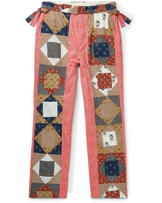 Bode Straight-Leg Patchwork Printed Cotton Trousers