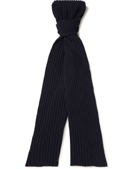 De Petrillo Ribbed Wool and Cashmere-Blend Scarf