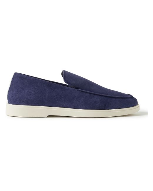 Frescobol Carioca Miguel Leather-Trimmed Suede Loafers