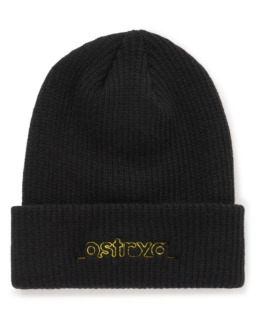 Ostrya Logo-Embroidered Ribbed Recycled-Cashmere Blend Beanie