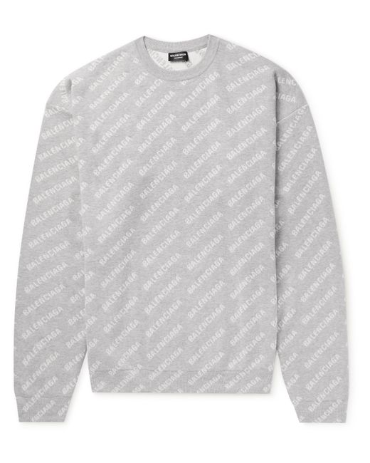 Balenciaga Logo-Jacquard Knitted Sweater