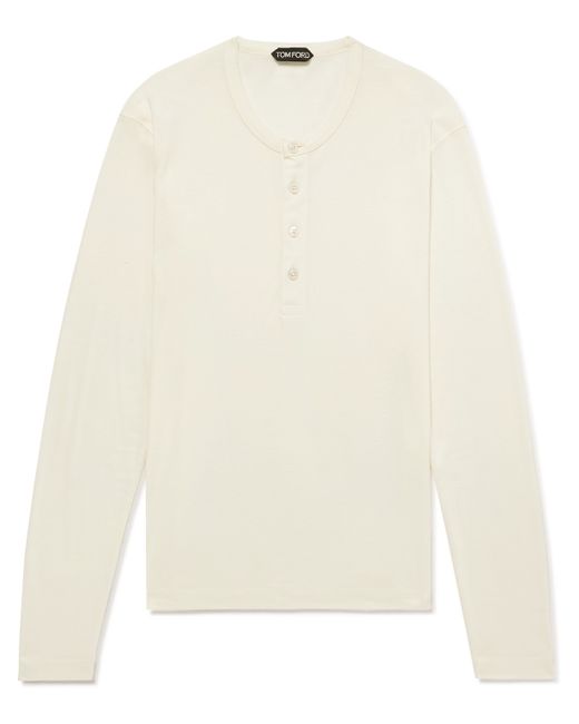 Tom Ford Tencel and Cotton-Blend Jersey Henley T-Shirt