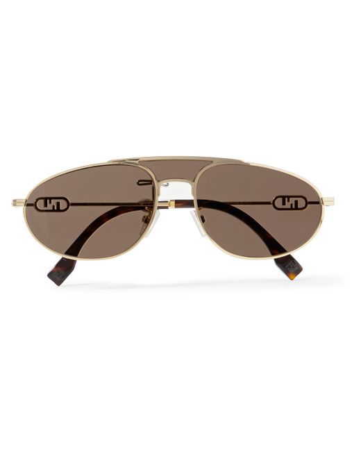 Fendi OLock Aviator-Style Tone Sunglasses