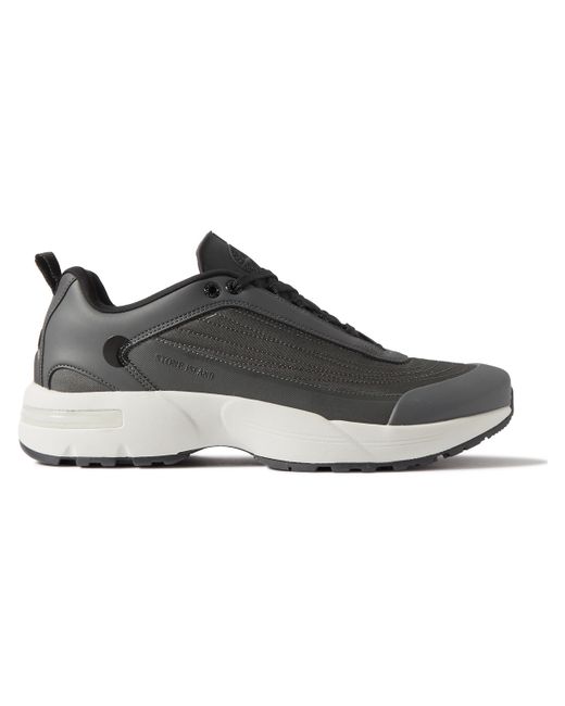 Stone Island Grime Rubber-Trimmed Canvas Sneakers