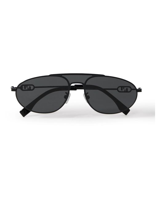 Fendi OLock Aviator-Style Metal Sunglasses