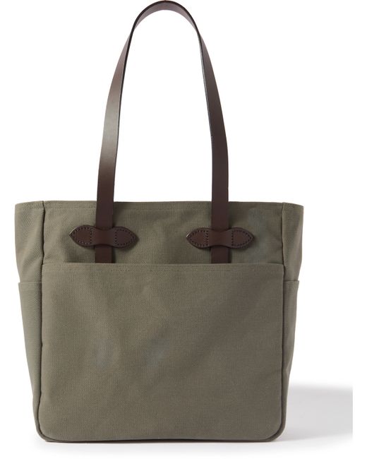 Filson Leather-Trimmed Cotton-Canvas Tote Bag