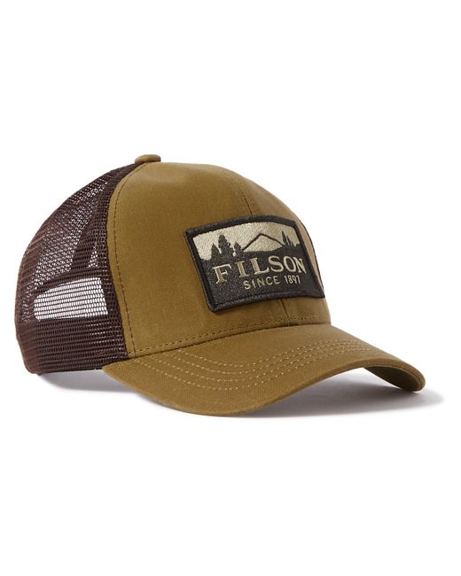 Filson Logger Logo-Appliquéd Cotton-Twill and Mesh Trucker Cap one