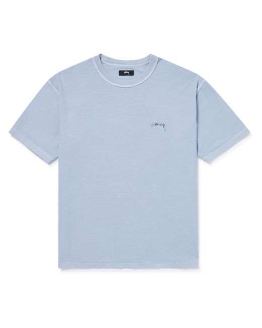 Stussy Logo-Print Pigment-Dyed Cotton-Jersey T-Shirt
