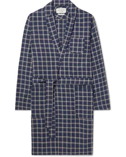 Oliver Spencer Checked Cotton-Flannel Robe