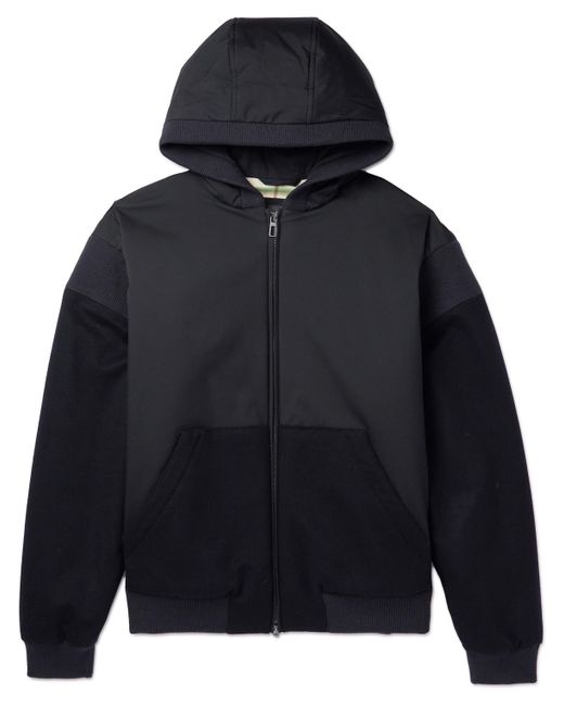 Loro Piana Wallace Panelled Storm System Nylon and Cashmere Hooded Bomber Jacket