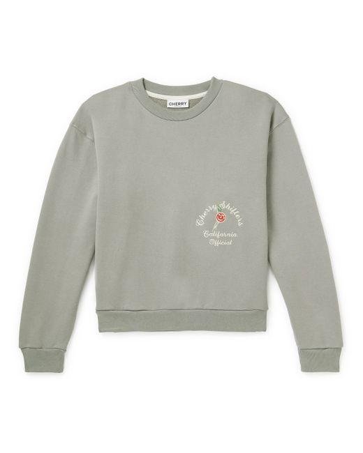 Cherry La Logo-Embroidered Cotton-Jersey Sweatshirt