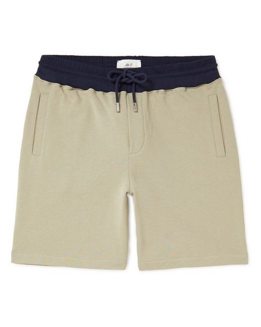 Mr P. Mr P. Straight-Leg Colour-Block Cotton-Jersey Drawstring Shorts