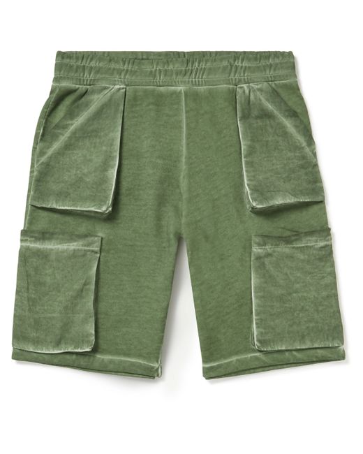 Saif Ud Deen Straight-Leg Cold-Dyed Cotton-Jersey Drawstring Cargo Shorts