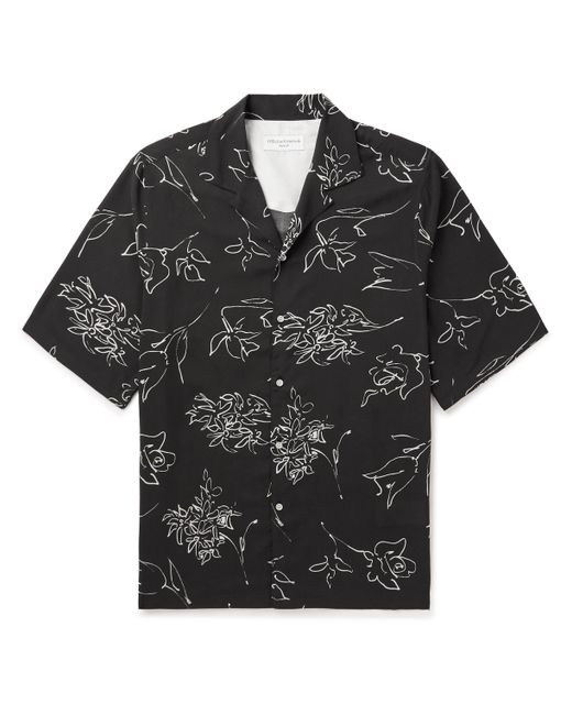 Officine Generale Eren Camp-Collar Printed Crepe Shirt